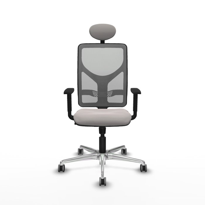 PIQUERAS Y CRESPO Silla de oficina Motilla con mecanismo Sincro, Blanco y Gris