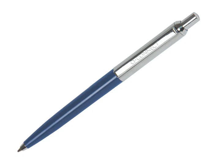 Q-connect Bolígrafo Premium Metálico Retráctil con Clip Azul 1 mm