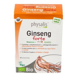 PHYSALIS Ginseng Forte 30 Comprimidos con Ginseng, Ashwagandha y Vitamina C, Apto para Veganos