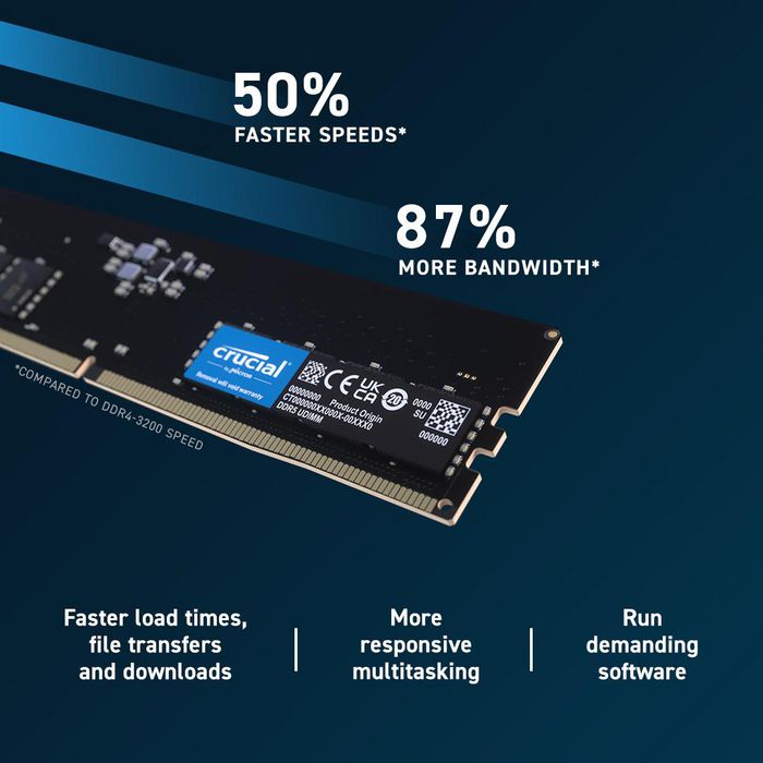 Crucial CT32G56C46U5 Memoria DDR5 32 GB 5600 MHz CL46 Crucial CT32G56C46U5 Memoria DDR5 32 GB 5600 MHz CL46