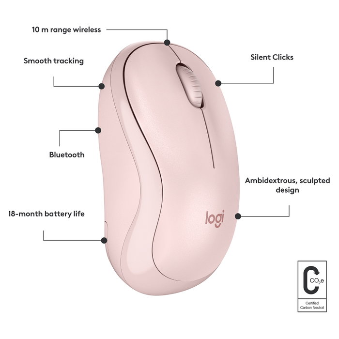 Logitech M240 Silent Bluetooth Rosa