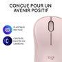 Logitech M240 Silent Ratón Bluetooth Inalámbrico Silencioso, 90% Menos Ruido, 18 Meses Batería, Ambidestro, para Windows, macOS, iPadOS, Android, Chromebook - Graphite/Rosa/Blanco