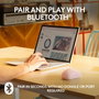 Logitech M240 Silent Ratón Bluetooth Inalámbrico Silencioso, 90% Menos Ruido, 18 Meses Batería, Ambidestro, para Windows, macOS, iPadOS, Android, Chromebook - Graphite/Rosa/Blanco