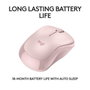 Logitech M240 Silent Ratón Bluetooth Inalámbrico Silencioso, 90% Menos Ruido, 18 Meses Batería, Ambidestro, para Windows, macOS, iPadOS, Android, Chromebook - Graphite/Rosa/Blanco