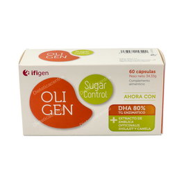 Ifigen Oligen Sugar Control 60 Cápsulas - Complemento Alimenticio con DHA, Cromo y Canela para Mantenimiento de Niveles Normales de Glucosa