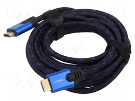 SAVIO Cable HDMI 2.1 de 5m Negro con Revestimiento Textil
