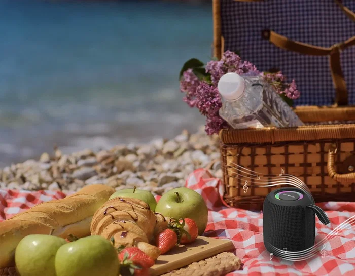 Gembird Altavoz Bluetooth Portátil SPK-BT-LED-05-BK para Fiestas con Luces LED RGB, Micrófono, Radio FM, Entrada USB/AUX, TWS, Batería Recargable, Negro