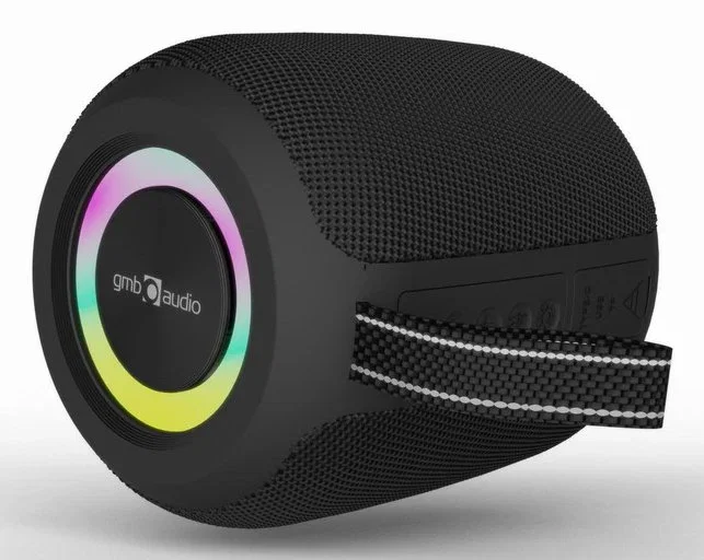 Gembird Altavoz Bluetooth Portátil SPK-BT-LED-05-BK para Fiestas con Luces LED RGB, Micrófono, Radio FM, Entrada USB/AUX, TWS, Batería Recargable, Negro