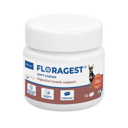 Virbac Floragest Soft Chews para Perros <15kg (30 unidades)