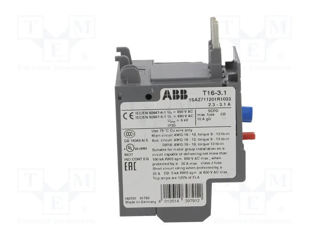 ABB Relé térmico AF 2,3÷3,1A ABB Relé térmico AF 2,3÷3,1A