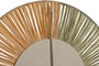 DKD Home Decor Espejo de Rafia y Cristal Natural y Verde 40x40 cm