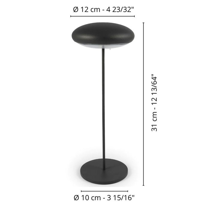 Broggi Lámpara de Mesa Recargable Nuvola | Autonomía 12h, Brillo Regulable, Uso Interior/Exterior, 3000K, 185 lm, 12x10x31 cm Broggi Lámpara de Mesa Recargable Nuvola | Autonomía 12h, Brillo Regulable, Uso Interior/Exterior, 3000K, 185 lm, 12x10x31 cm