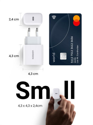 UGREEN 60450 Cargador Rápido USB C 20W Power Delivery 3.0 Blanco Universal Interior UGREEN 60450 Cargador Rápido USB C 20W Power Delivery 3.0 Blanco Universal Interior