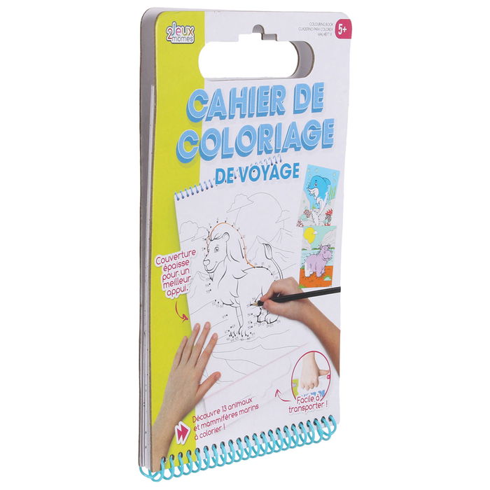 Jeux 2 momes Cuaderno para Colorear con Asa, 13 Animales, Puntos a Conectar, para Niños Mayores de 3 Años, 15x1,5xh.25 cm