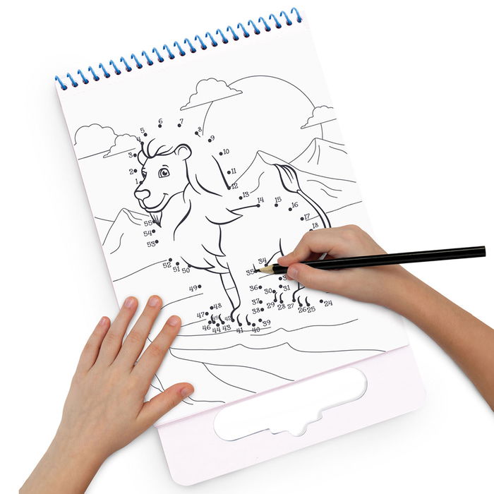 Jeux 2 momes Cuaderno para Colorear con Asa, 13 Animales, Puntos a Conectar, para Niños Mayores de 3 Años, 15x1,5xh.25 cm