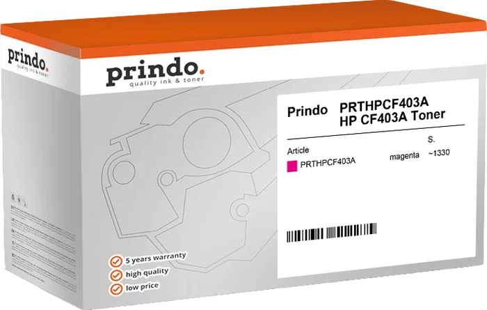 Prindo Classic Tóner Magenta compatible con HP CF403A (201A) Prindo Classic Tóner Magenta compatible con HP CF403A (201A)