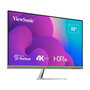 ViewSonic VX3276-4K-MHD Monitor 32" (80 cm) 4K Ultra HD 3840x2160, Panel VA, 4ms, HDR10, HDMI/DisplayPort, Altavoces, Diseño Sin Marco, Negro/Plata