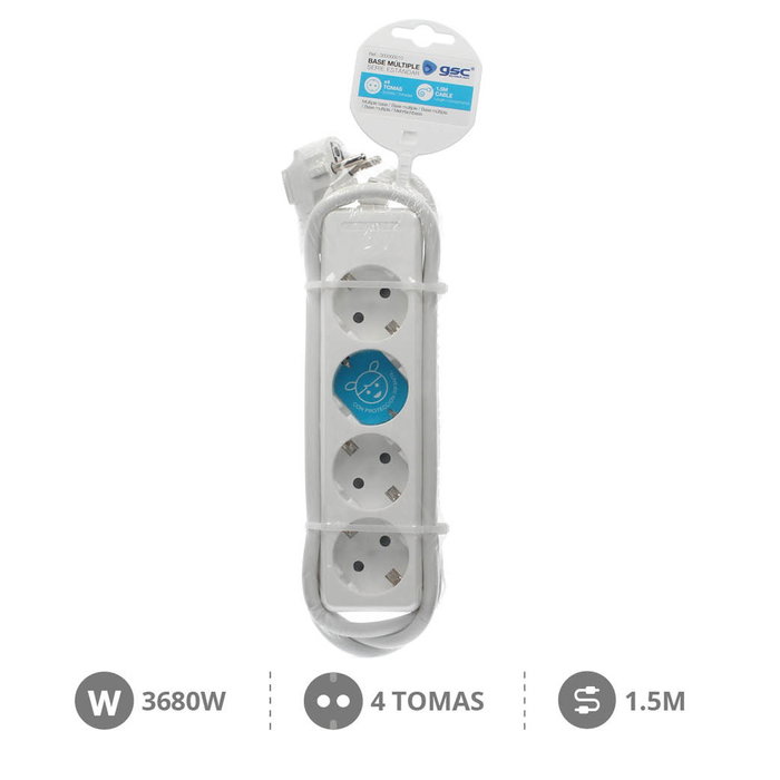 GSC Evolution Base múltiple Serie Estándar 4T 3x1.5mm 1,5M Blanco