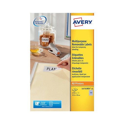 AVERY Zweckform Etiquetas L4731REV-25 Blanco 25,4 x 10,0 mm - 5.670 Piezas