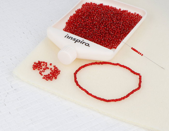 Innspiro Rocalla de Vidrio Redonda Plateado Burdeos 2,3mm 120g Innspiro Rocalla de Vidrio Redonda Plateado Burdeos 2,3mm 120g