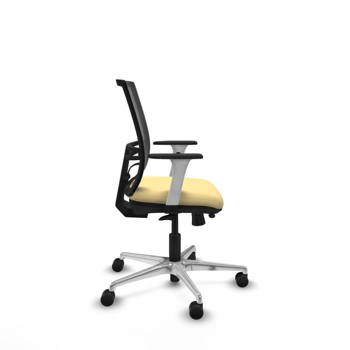PIQUERAS Y CRESPO Silla de oficina Yunquera con mecanismo Sincro/Traslack, Crema y Negro