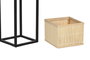 DKD Home Decor Macetero Scandi Natural Negro Metal Bambú 28 x 80 x 28 cm Set de 3