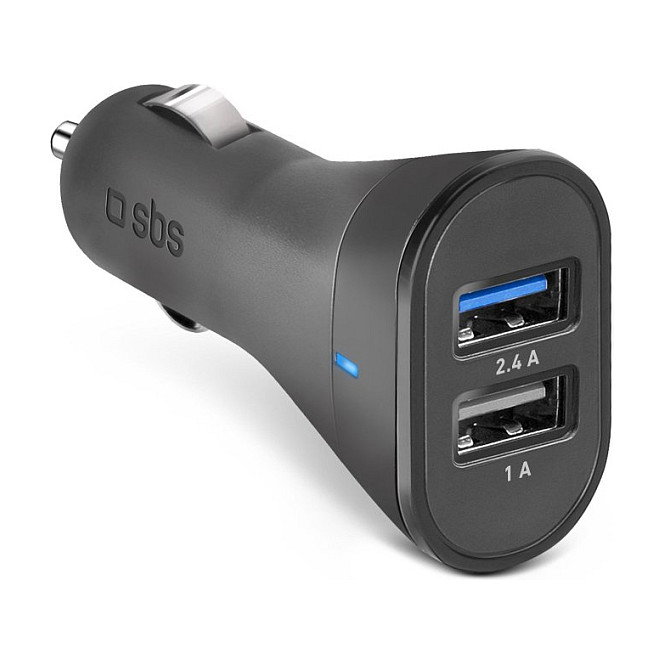 SBS Cargador de coche 12W 2x USB-A 2,4A Negro SBS Cargador de coche 12W 2x USB-A 2,4A Negro