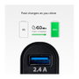 SBS Cargador de coche 12W 2x USB-A 2,4A Negro