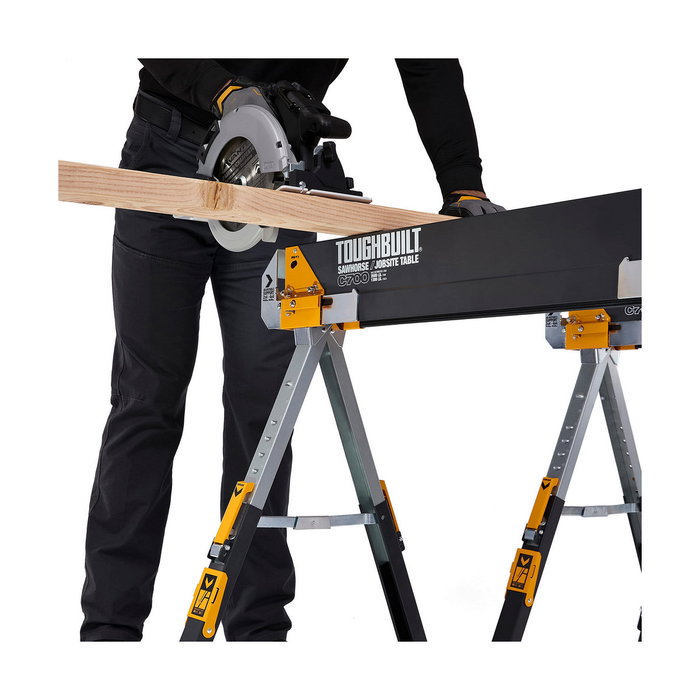 Toughbuilt Caballetes portátiles y mesa de trabajo C700, 2 uds