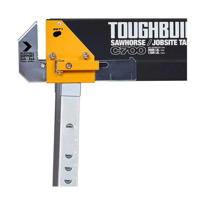 Toughbuilt Caballetes portátiles y mesa de trabajo C700, 2 uds