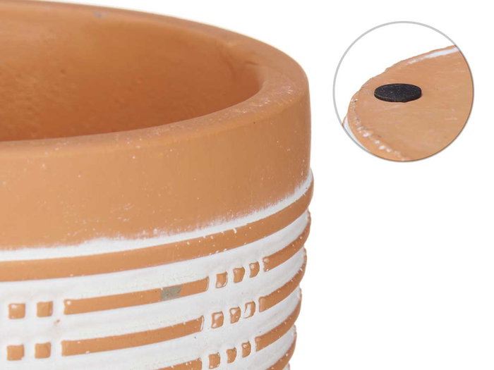 Ibergarden Maceta Terracota Rayada Redonda 12.5 cm x 10 cm (Set de 12)