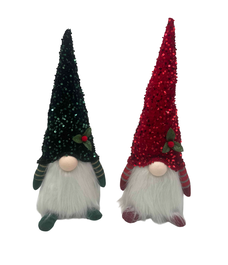 DKD Home Decor Surtido de 2 Figuras de Gnomos en Poliéster Verde y Rojo