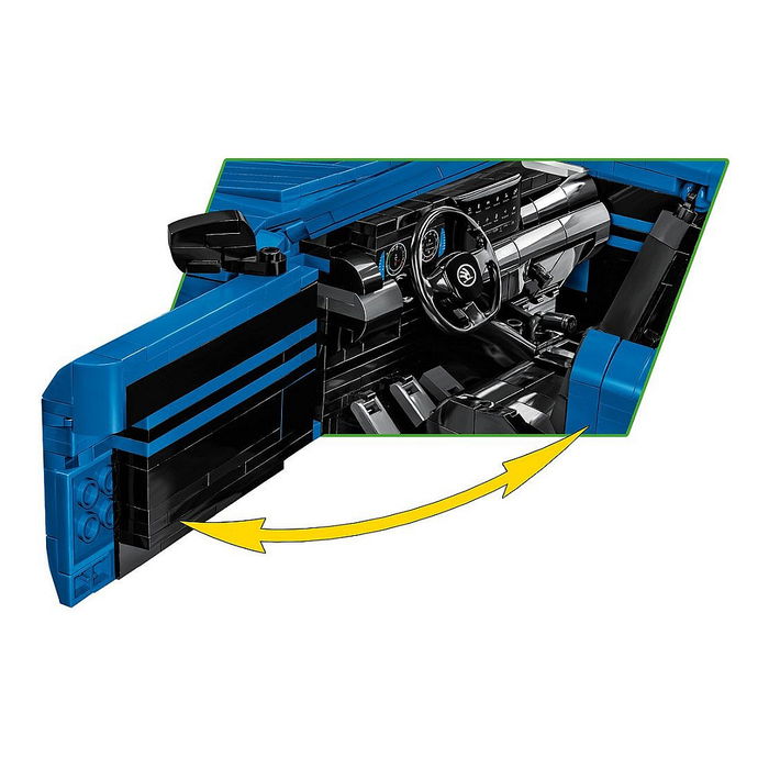 Cobi Skoda Octavia RS Kit de Construcción, 2405 Piezas, Escala 1:12, Modelo 385x165x125 mm, para Mayores de 10 Años, Color Negro y Azul