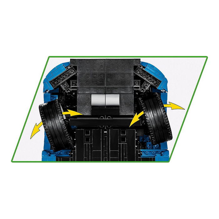 Cobi Skoda Octavia RS Kit de Construcción, 2405 Piezas, Escala 1:12, Modelo 385x165x125 mm, para Mayores de 10 Años, Color Negro y Azul