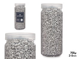 GIFTDECOR Bote de Piedra 2-5 mm Metalizada 700g Plata