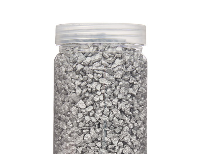 GIFTDECOR Bote de Piedra 2-5 mm Metalizada 700g Plata