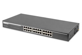 Digitus 24-Port Gigabit Ethernet Switch 10/100/1000Base-T con Kit de Montaje para Rack