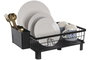 DKD Home Decor Escurreplatos de Metal y PP con Desagüe, Negro