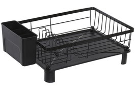DKD Home Decor Escurreplatos de Metal y PP con Desagüe, Negro