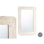 Giftdecor Espejo de pared con curvas 60 x 90 cm Blanco y Marrón