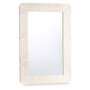 Giftdecor Espejo de pared con curvas 60 x 90 cm Blanco y Marrón