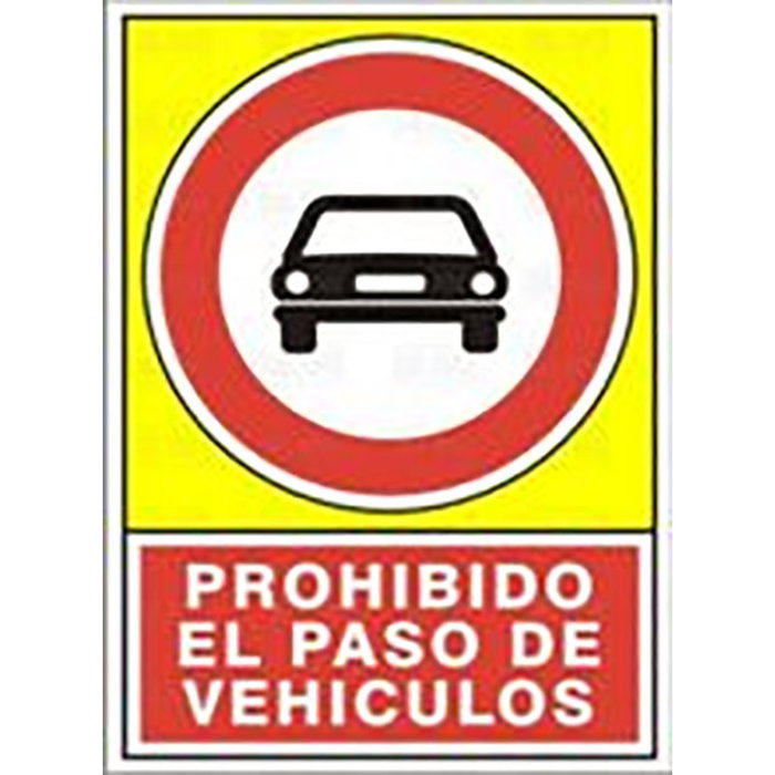 DUVER Señal Prohibido el Paso de Vehículos 420x297 mm DUVER Señal Prohibido el Paso de Vehículos 420x297 mm