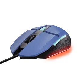 Trust Gaming GXT 109 FELOX Ratón para Gaming Ambidextro Cable USB, 6400 DPI Ajustable, 6 Botones, Iluminación LED RGB Multicolor, Color Azul