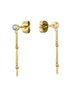 Rosefield Pendientes Chain stud con Crystal Dorado