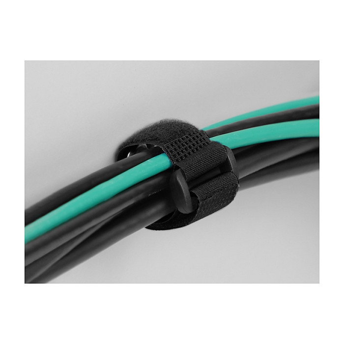 DeLOCK Bridas de cable con lazo y ojal de sujeción 190 x 25 mm negro 5 unidades