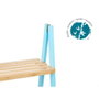 BERILO Estantería Escalera 3 Estantes Bambú Azul