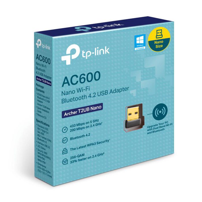 TP-Link Archer T2UB Nano Adaptador USB Wi-Fi 5 y Bluetooth 4.2 TP-Link Archer T2UB Nano Adaptador USB Wi-Fi 5 y Bluetooth 4.2