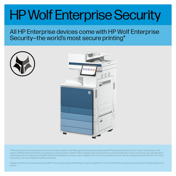 HP LaserJet Enterprise MFP 8801dn - Impresora Multifunción Color Láser A3, 60 ppm, Duplex Automático, WiFi, Ethernet, 6GB RAM, 500GB HDD