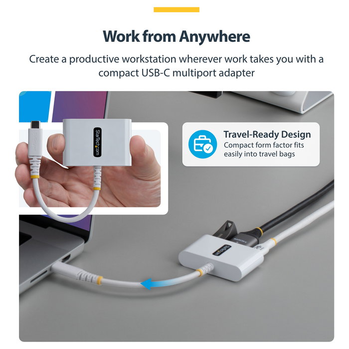 StarTech Dock Hub Multipuertos USB-C a HDMI 140W Blanco StarTech Dock Hub Multipuertos USB-C a HDMI 140W Blanco