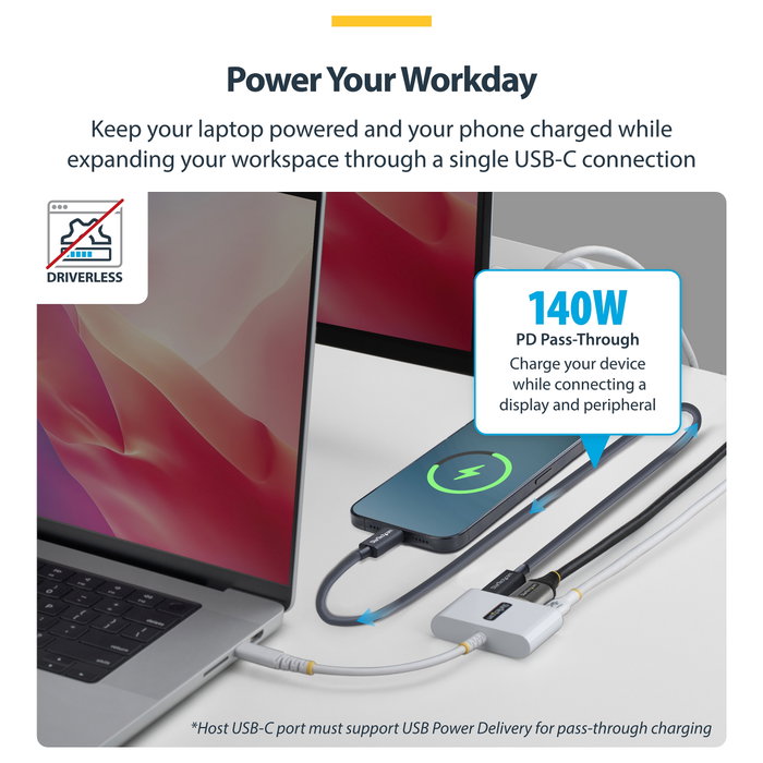 StarTech Dock Hub Multipuertos USB-C a HDMI 140W Blanco StarTech Dock Hub Multipuertos USB-C a HDMI 140W Blanco